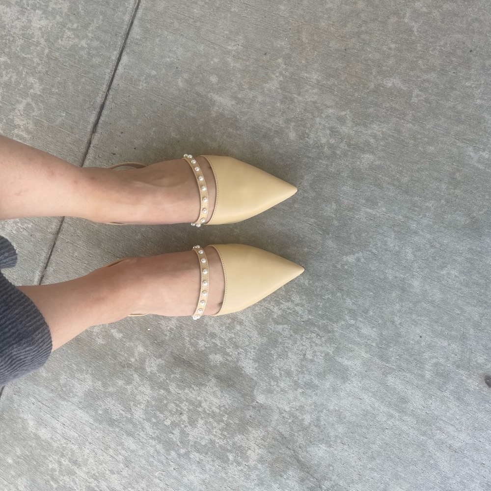 Charles&Keith Beaded Slingback Pumps size 6